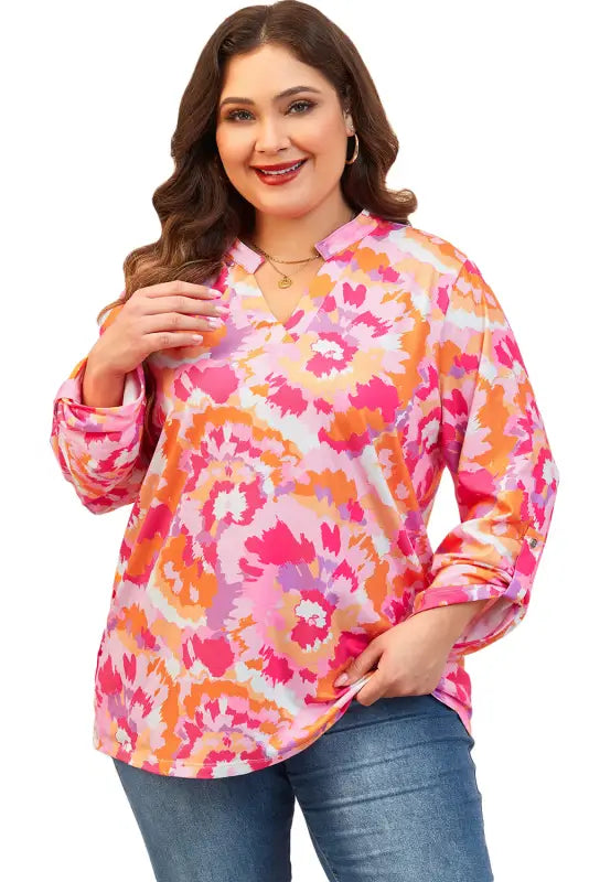 Blossom curve v-neck blouse | floral tops | fashionfitz