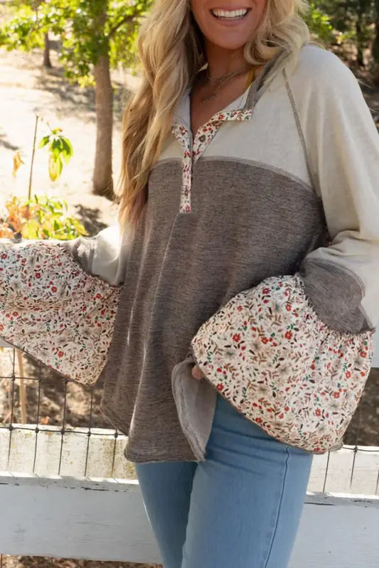 Women’s blossom henley top | fashionfitz exclusive