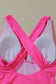 Rose red deep v neck monokini - pink & white crisscross sports bra for a relaxed fit