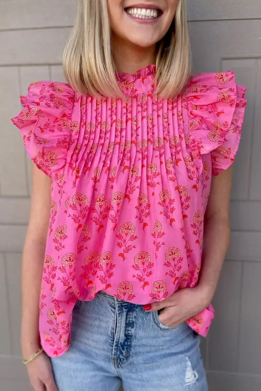 Blossom rouge ruffle blouse - blouses