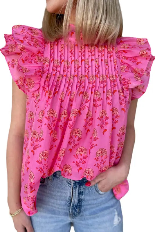 Blossom rouge ruffle blouse - blouses