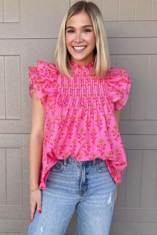 Blossom rouge ruffle blouse - blouses