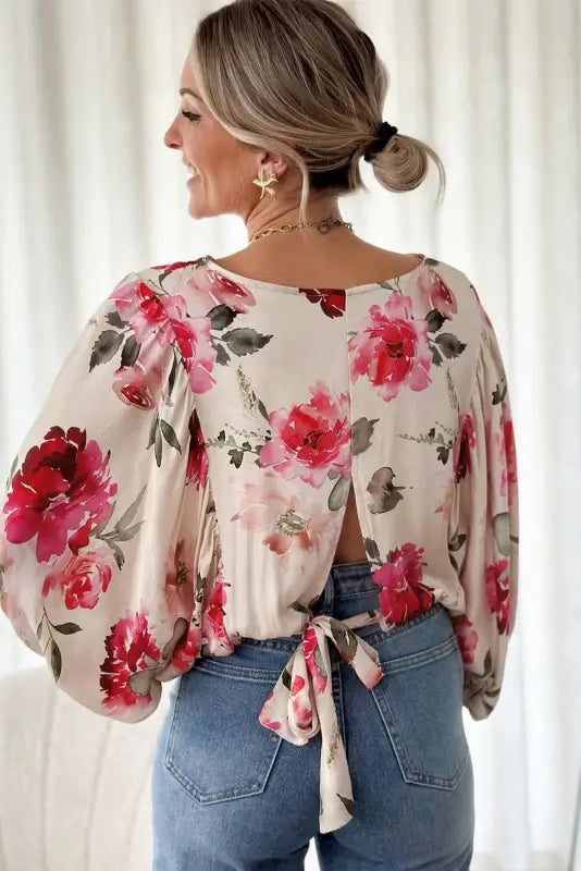 Chic blossom tie-back blouse - perfect spring wear | fashionfitz