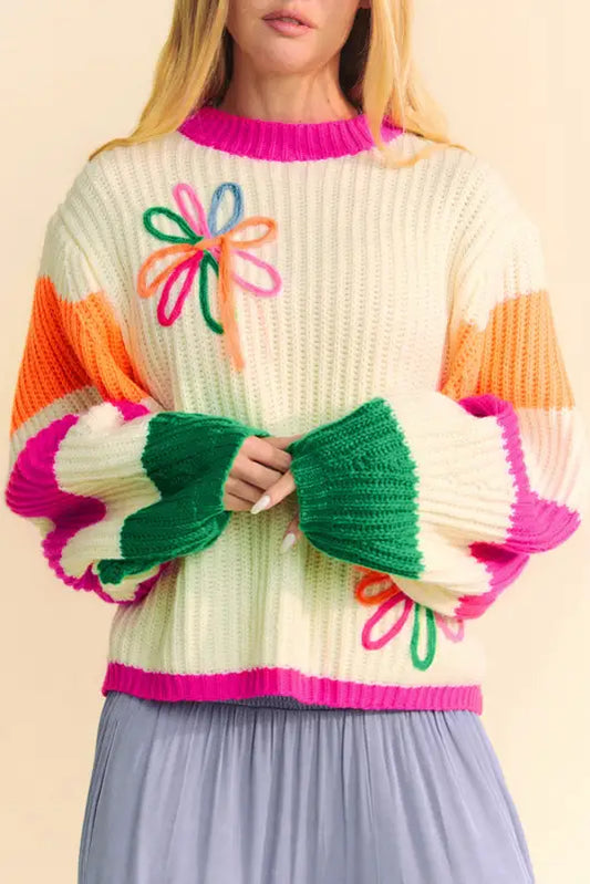 Blossomthread embroidered sweater | cozy & chic knitwear