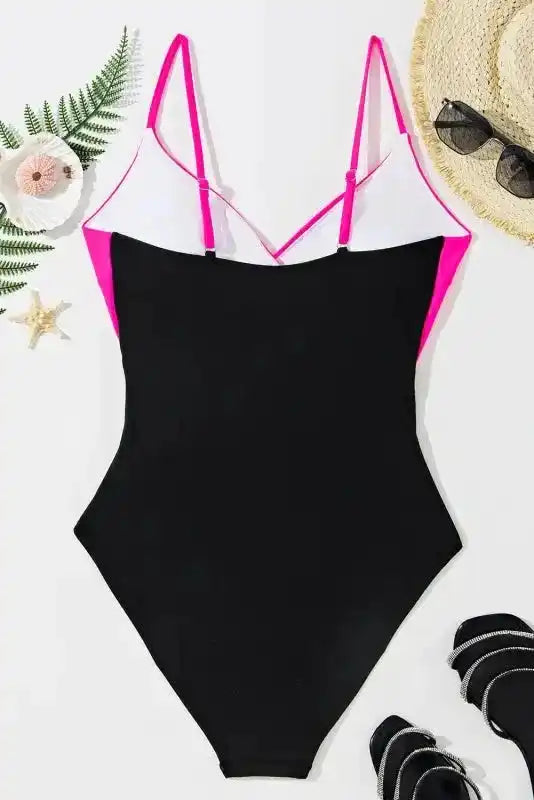 Blue Crossover Cutout One Piece Swimsuit - Fashionfitz