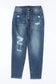 Blue distressed button fly high waist skinny jeans - bottoms