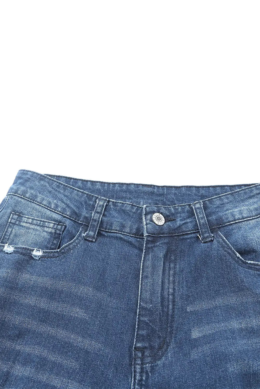 Blue distressed high waist skinny jeans