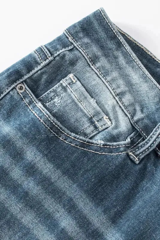 Blue Distressed Ripped Skinny Jeans - Fashionfitz