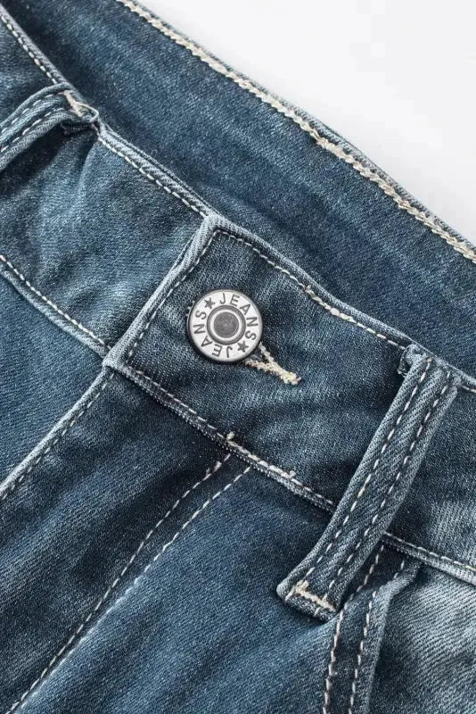 Blue Distressed Ripped Skinny Jeans - Fashionfitz