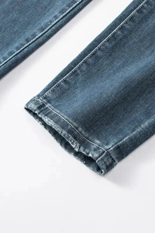 Blue Distressed Ripped Skinny Jeans - Fashionfitz
