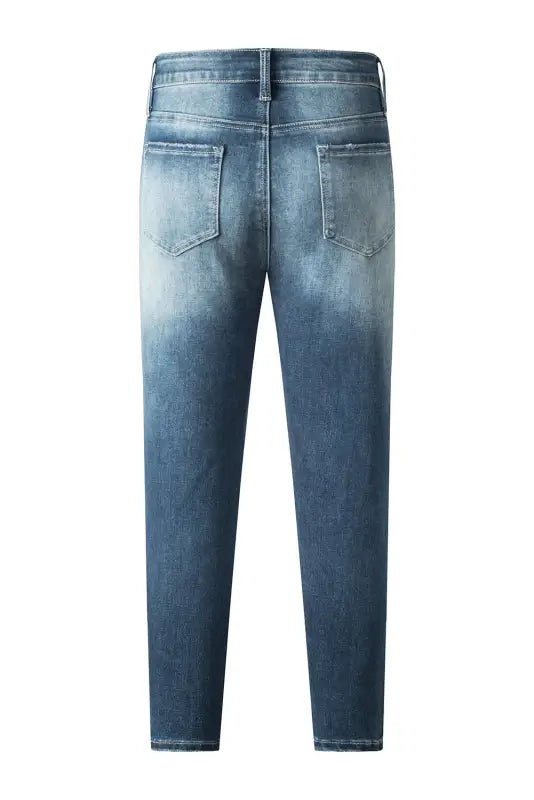 Blue distressed ripped skinny jeans - bottoms