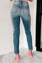 Blue Distressed Ripped Skinny Jeans - Fashionfitz