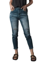 Blue Distressed Ripped Skinny Jeans - Fashionfitz