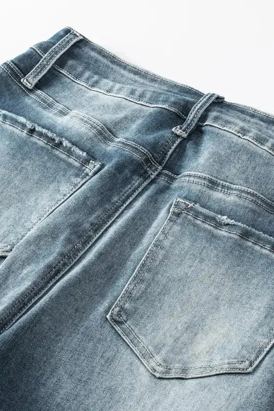 Blue Distressed Ripped Skinny Jeans - Fashionfitz