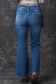 Blue elastic high waist flare jeans - bottoms