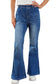 Blue elastic high waist flare jeans - bottoms