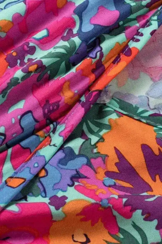 Blue Floral Split Wrap Maxi Dress - Fashionfitz