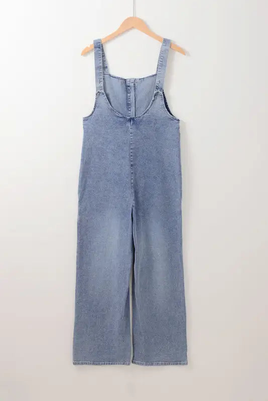 Blue horizon denim overalls