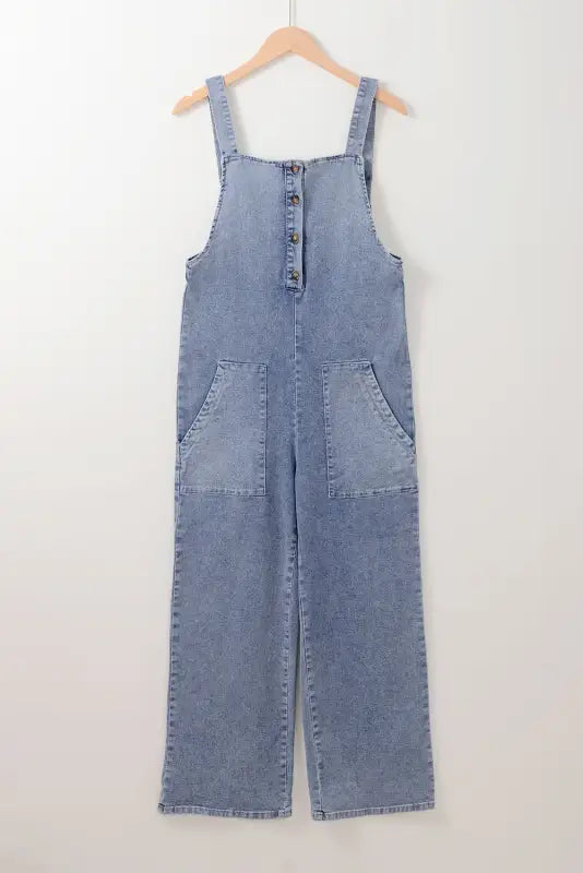 Blue horizon denim overalls