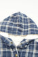 Blue plaid pattern sherpa lined hooded shacket - jackets