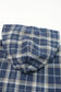 Blue plaid pattern sherpa lined hooded shacket - jackets