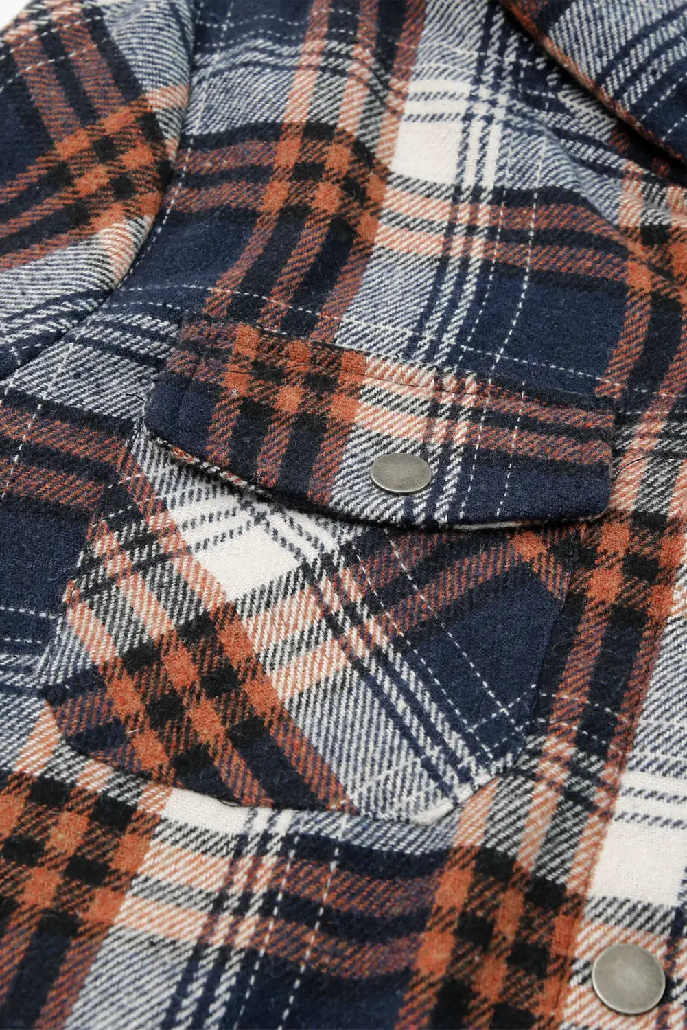 Blue plaid pattern sherpa lined hooded shacket - shackets