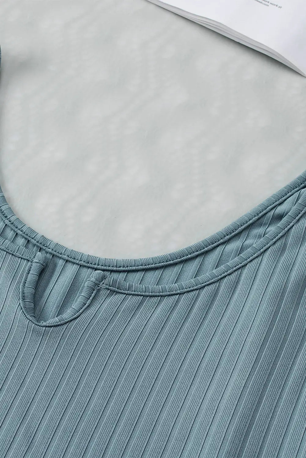 Blue ribbed crop tank drawstring lounge pants set - loungewear