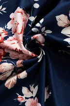 Blue Ruffle Off Shoulder Flounce Sleeve Floral Blouse - Fashionfitz