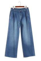 Blue Slouchy Wide Leg Jeans - Fashionfitz