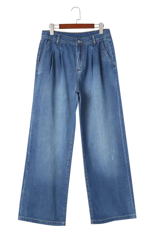 Blue slouchy wide leg jeans