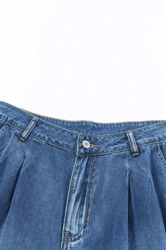 Blue Slouchy Wide Leg Jeans - Fashionfitz