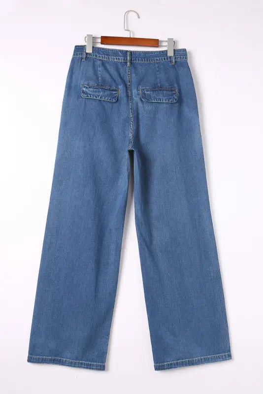 Blue slouchy wide leg jeans