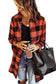 Blue turn-down collar plaid shirt jacket - outerwear