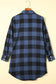 Blue turn-down collar plaid shirt jacket - outerwear