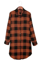 Blue Turn-down Collar Plaid Shirt Jacket - Fashionfitz
