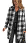 Blue turn-down collar plaid shirt jacket - outerwear