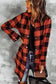 Blue turn-down collar plaid shirt jacket - outerwear