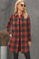 Blue turn-down collar plaid shirt jacket - outerwear