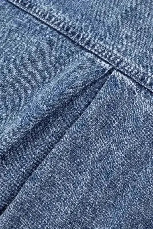 Blue Wash Mini Denim Dress - Fashionfitz