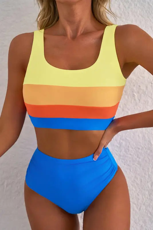 Blue wave high waist bikini