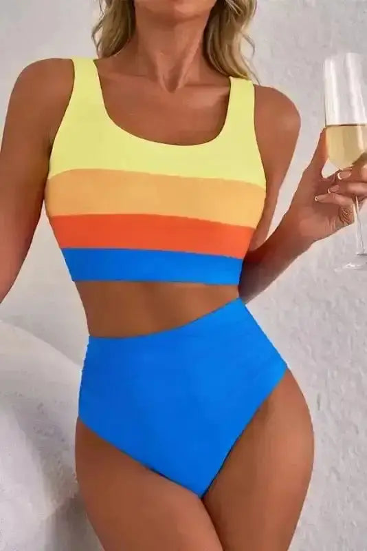 High Waisted Swimsuit Blue Wave High Waist Bikini