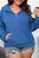 Bluing plus size mineral wash zip up hoodie