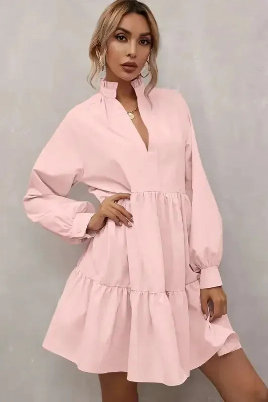 Blush Elegance Ruffle Dress - Fashionfitz