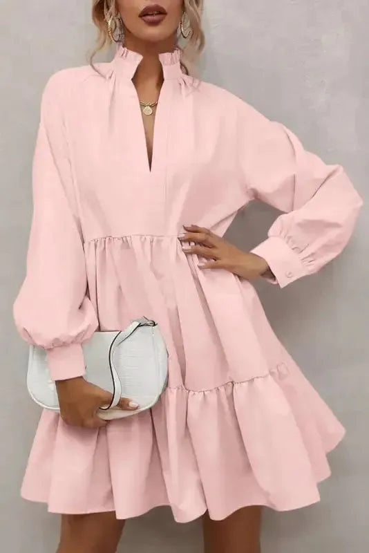Blush Elegance Ruffle Dress - Fashionfitz