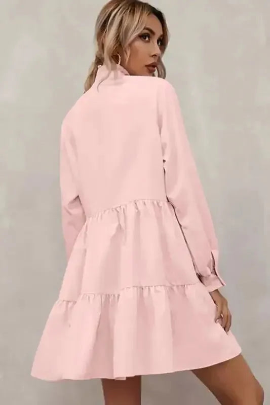 Blush Elegance Ruffle Dress - Fashionfitz