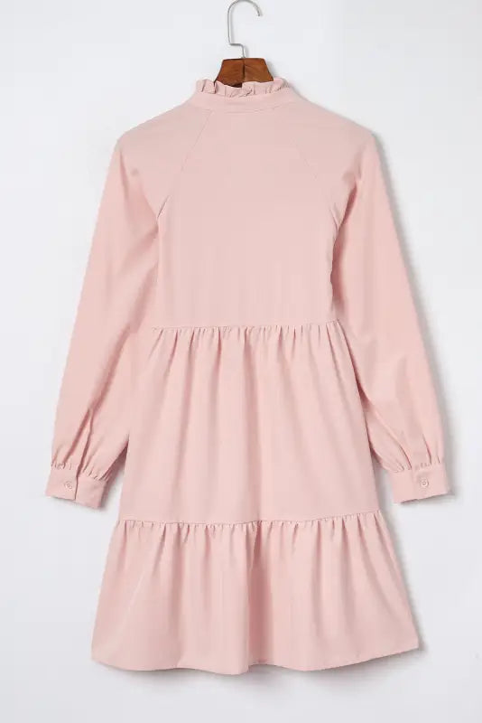 Blush elegance ruffle dress - mini dresses