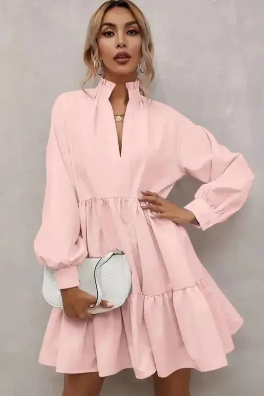 Blush Elegance Ruffle Dress - Fashionfitz