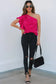 Blushing elegance asymmetric satin blouse