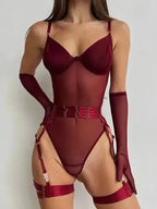 Body Language Mesh Teddy Lingerie Set - Fashionfitz