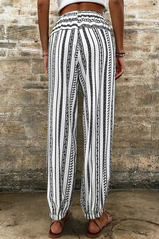 Boho breeze striped casual pants